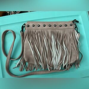 Blush Fringe Crossbody Bag